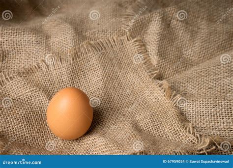 One Egg on Burlap Material Background Stock Photo - Image of eating, linen: 67959054