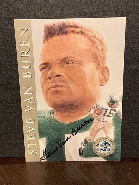 Steve Van Buren 1998 Hall Of Fame Platinum Signature Series Autograph ...