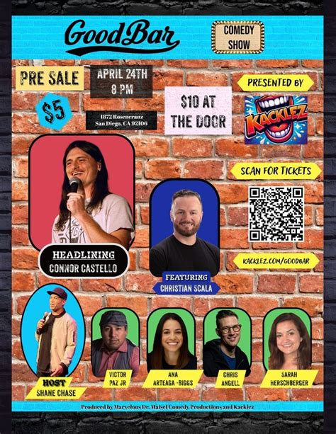 Connor Castello Headlines are Kacklez Comedy Show at Good Bar, Goodbar, San Diego, 24 April 2024 ...