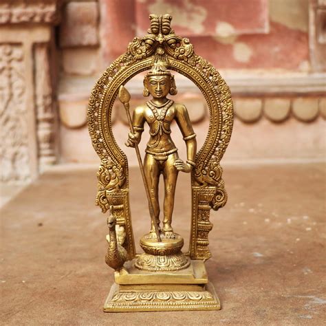 Brass Murugan Statue with Prabhavali - Buy exclusive brass statues ...