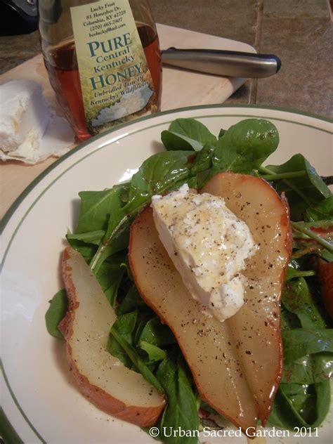 Honey Roasted Pear Salad with Goat Cheese (ME) — Urban Sacred Garden