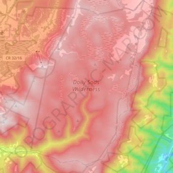 Dolly Sods Wilderness topographic map, elevation, terrain