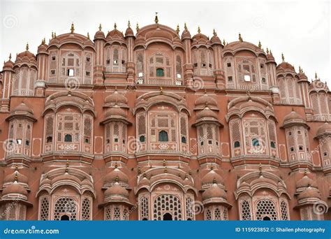 Hawa Mahal Palace Rajasthani Architecture, Jaipur Stock Photo - Image ...