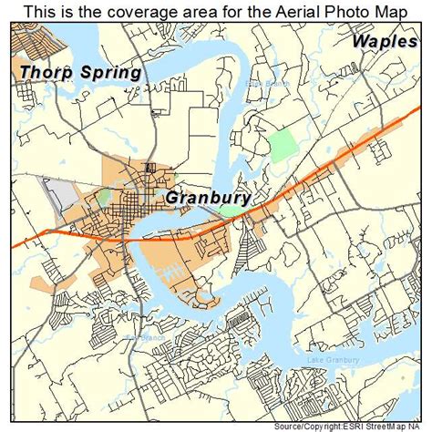 Aerial Photography Map of Granbury, TX Texas