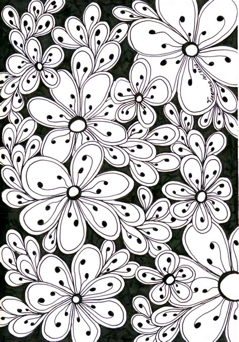 Zentangle flowers, Zentangle drawings, Flower doodles