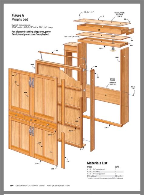 Oak Murphy Bed - wild life kitchen decor