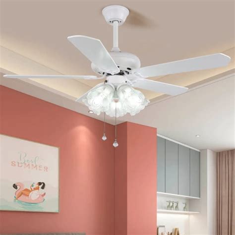 Tiffany Style Ceiling Fans with Light 42 Inch Pull Chain Switch