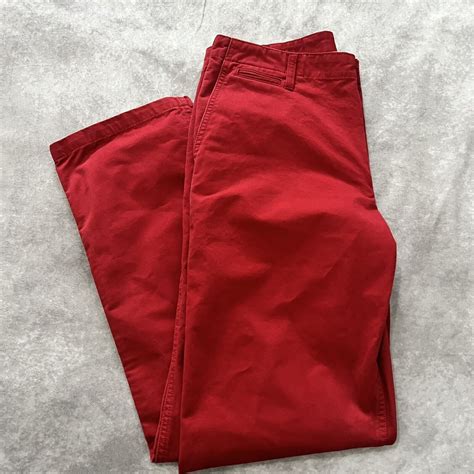 Dockers Pants Mens 33X32 Red Straight Fit Chinos Officewear Casual ...