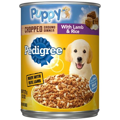 PEDIGREE Puppy Chopped Ground Dinner With Lamb & Rice Canned Wet Dog Food, 13.2 oz. Can ...