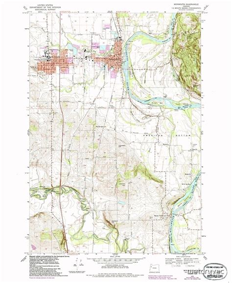 "USGS Topo Map Oregon Monmouth 280779 1970 24000" Posters by wetdryvac ...