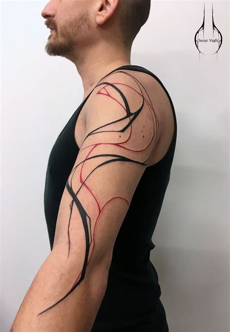 Black And Red Abstract Tattoos