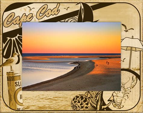 Cape Cod Massachusetts Laser Engraved Wood Picture Frame