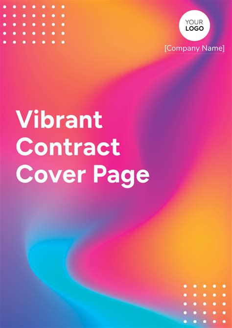Vibrant Contract Cover Page Template - Edit Online & Download Example | Template.net
