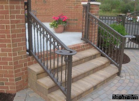 Railings | Sunset Metal Fab | Railings outdoor, Wrought iron porch railings, Outdoor stair railing