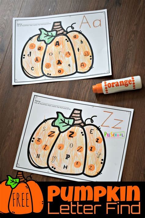 FREE Pumpkin Letter Find - super cute alphabet printable to help prek and kindergarten age kid ...