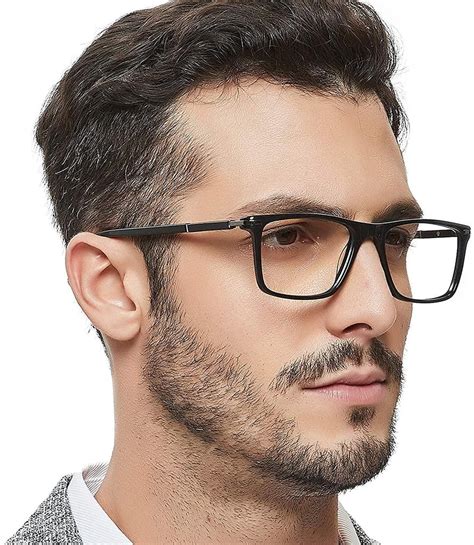 Men's Eyewear Frames Large Rectangular Eyeglasses Fashion Clear Glasse ...