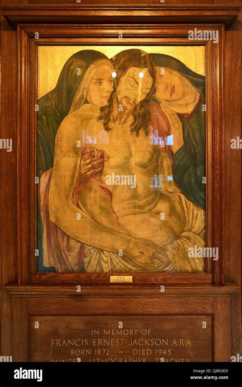 Pieta painting in St James's christian church, Piccadilly, London, England, in memory of Francis ...