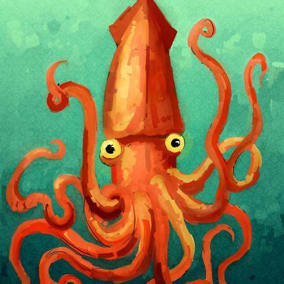 Giant Squid Art Print by Floating Bunnyhead | Cephalopod art, Giant squid, Squid drawing