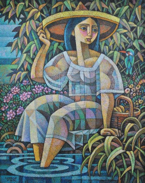 The Lady and the Kingfisher by crosshatchism on deviantART | Filipino art, Philippine art, Naive art