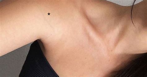 Small black star temporary tattoo, get it here