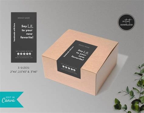 Editable Box Label Template Branded Packaging Labels - Etsy in 2022 | Label templates, Sticker ...