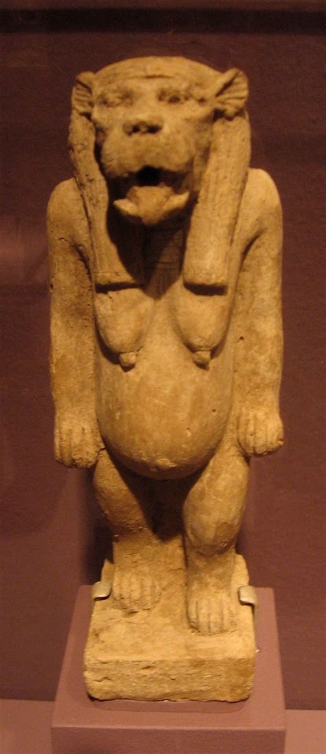 This clay statuette of Taweret was found in a foundation deposit under ...