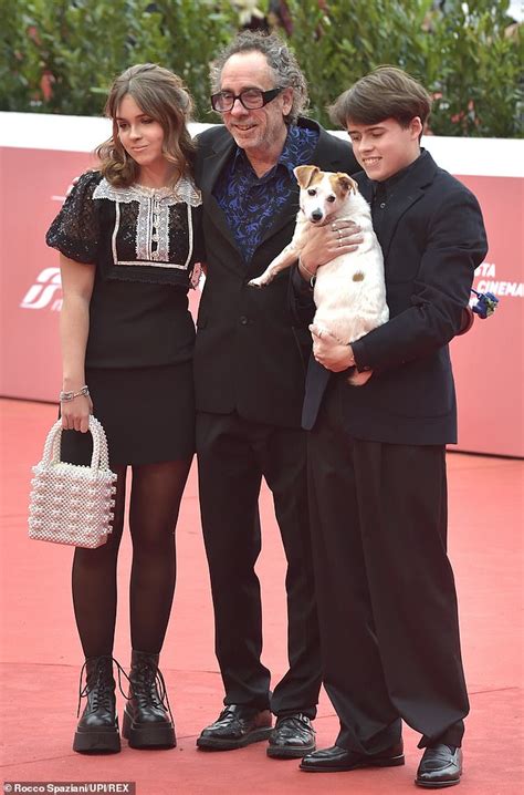 Tim Burton makes a rare red carpet appearance alongside his kids with ...