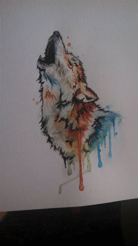 Watercolor Painting Wolf at PaintingValley.com | Explore collection of ...