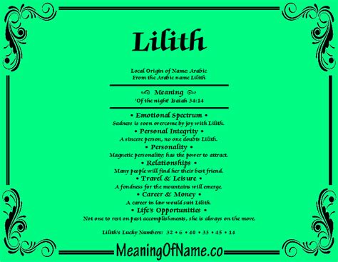 Lilith - Meaning of Name