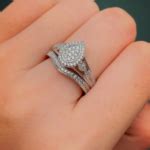 Women’s Bridal Set AAA+ 0.82 Carats Pear & Heart Shape Round Cut Stones Solid 925 Wedding Rings ...