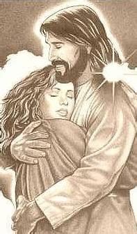 Jesus Hugging Mary