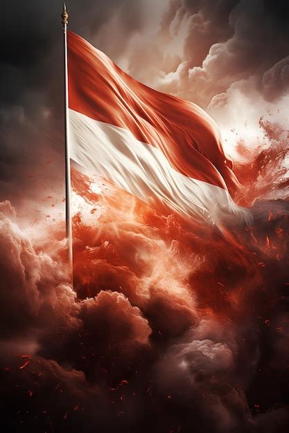 Premium AI Image | Indonesia independence day indonesian flag fluttering with passion