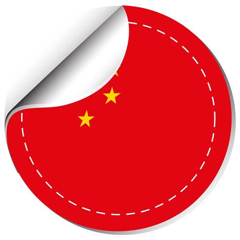 Sticker design for China flag 446527 Vector Art at Vecteezy