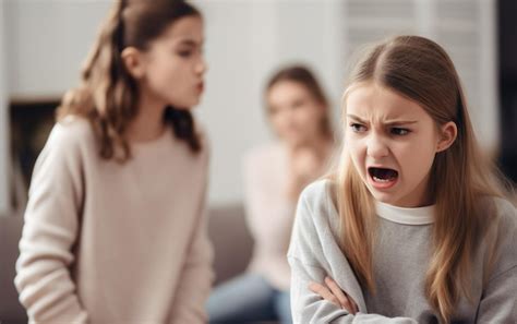 Premium AI Image | A girl yelling at a girl with her arms crossed.