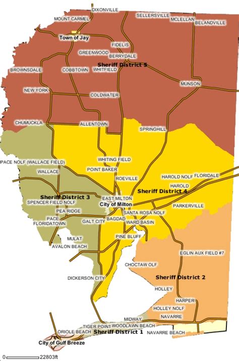 Santa Rosa County School District Map - Cities And Towns Map