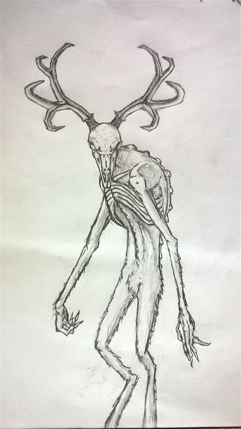 Нарисованное сущее оленя 9 - 736 X 1310 | Scary drawings, Creepy drawings, Creature drawings