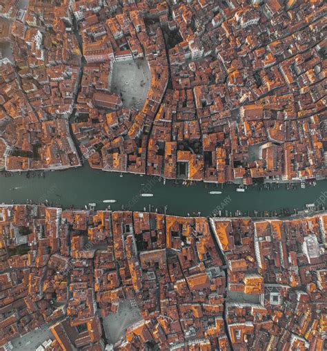 Panoramic aerial view of the Grand Canal, Venice, Italy - Stock Image ...