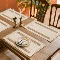Burlap Cotton Fringe Placemats for Dining Table Decor Farmhouse Heat Resistant Table Place mats ...