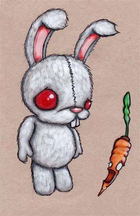 Scared Rabbit Creepy Drawings, Dark Art Drawings, Creepy Art, Cute ...