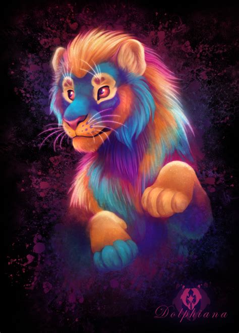 Neon Lion by DolphyDolphiana on DeviantArt