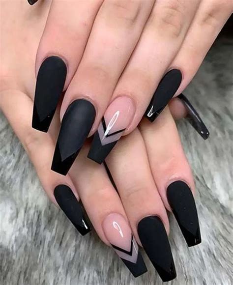 25 Matte Black Coffin Nail Ideas Trend in Cool 15 | Swag nails, Coffin nails long, Best acrylic ...