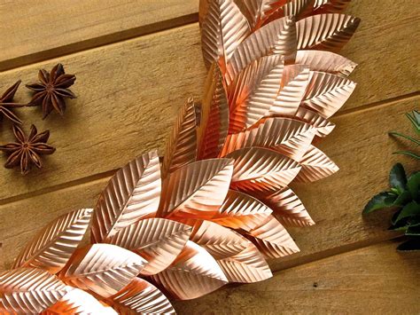 Large Copper Leaf Wreath Christmas Door Wreath Rose Gold