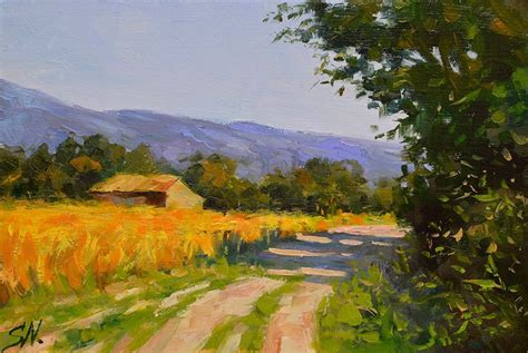 Stone farmhouse - French countryside, Impressionist style landscape oil painting #FranceTrave ...