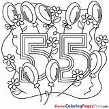 55 Years Happy Birthday Free Coloring Pages sketch template
