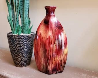 Tall Beautiful Colorful Pottery Vase - Etsy