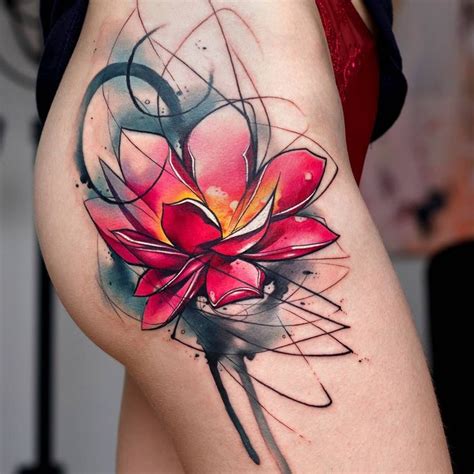 Watercolor tattoo - Abstract lotus flower... - TattooViral.com | Your ...