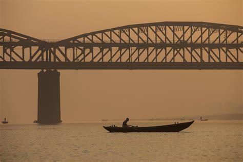 Sunrise on the Ganga river, Varanasi, India 9583649 Stock Photo at Vecteezy