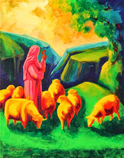 Christian Art Now: Shepherd and Sheep painting Bertram Poole