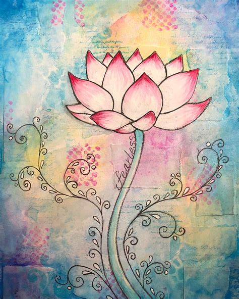 No Mud No Lotus Pink Flower Painting