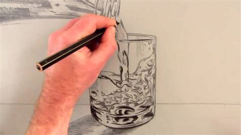 Water Pouring Into Glass Drawing